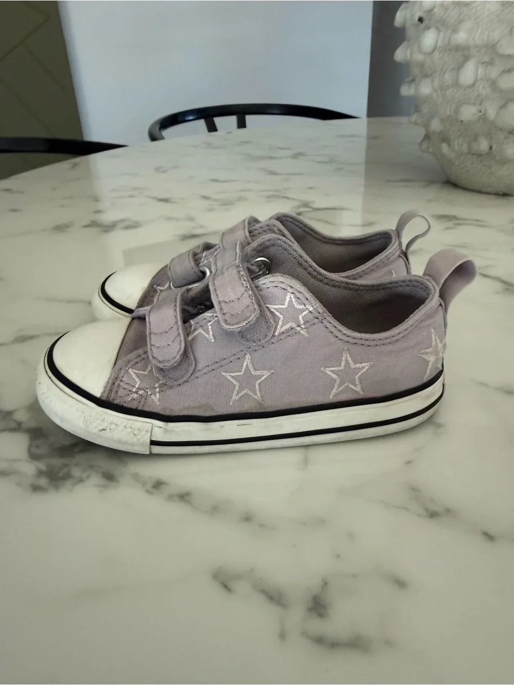 Converse Kids Lavender Low Top Velcro Sneakers